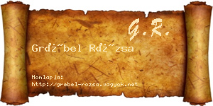 Grébel Rózsa névjegykártya